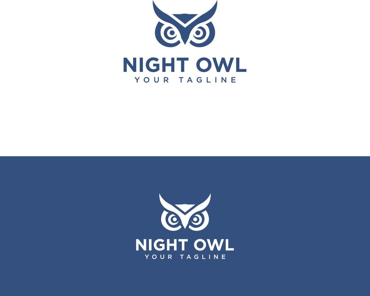 création de logo de hibou de nuit vecteur