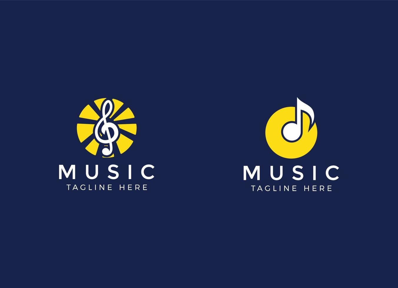 modèle de conception de logo de musique et d'onde audio simple. vecteur