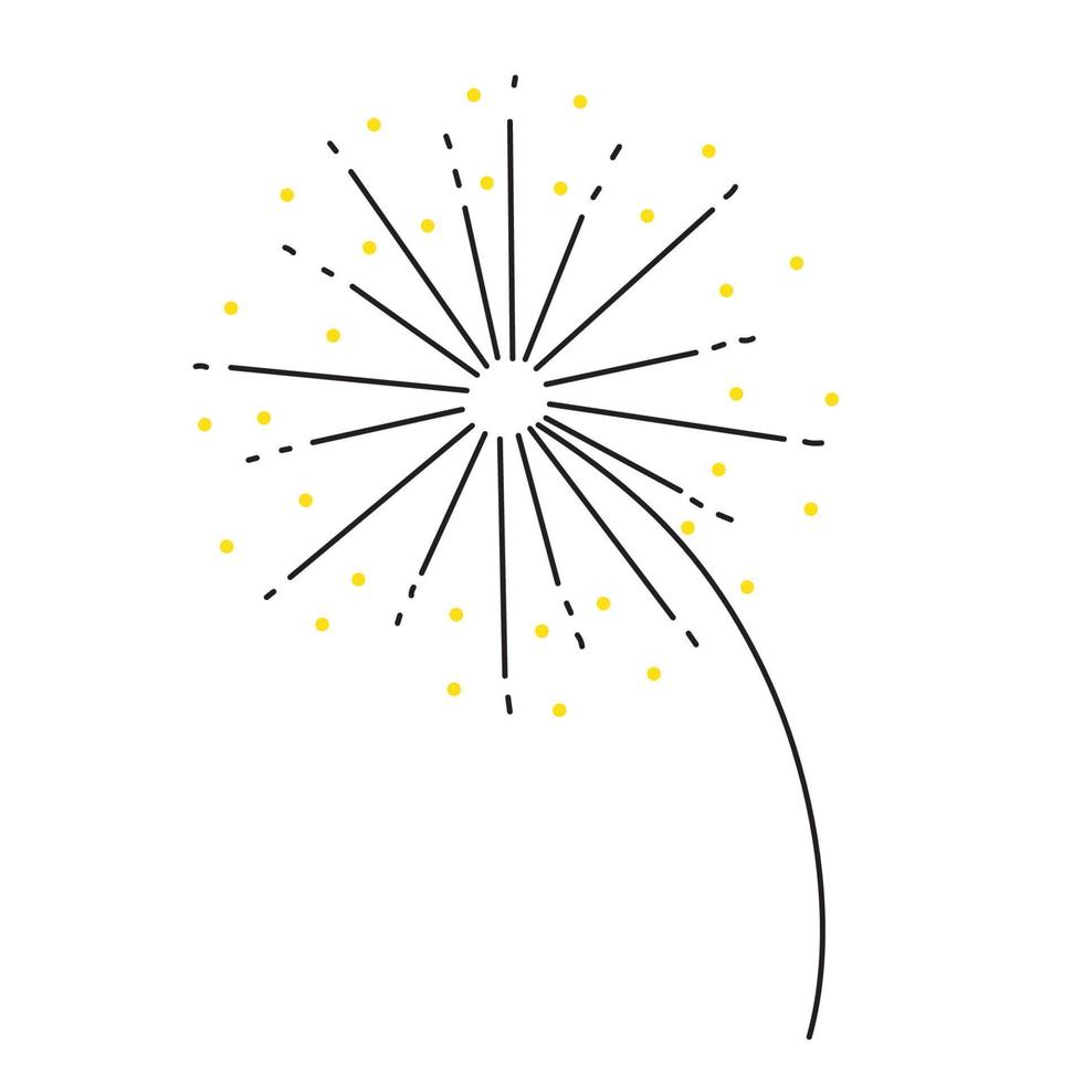 illustration vectorielle de feux d'artifice dessinés à la main vecteur