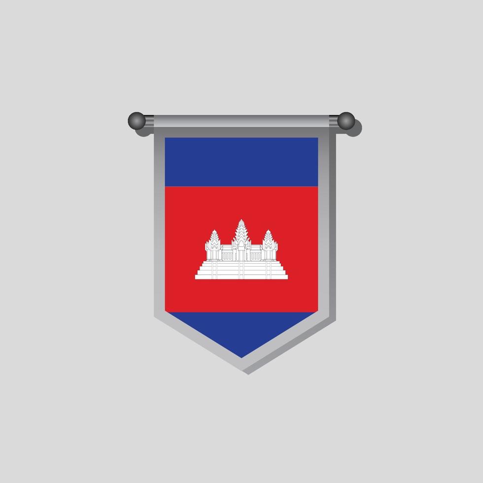illustration du modèle de drapeau du cambodge vecteur