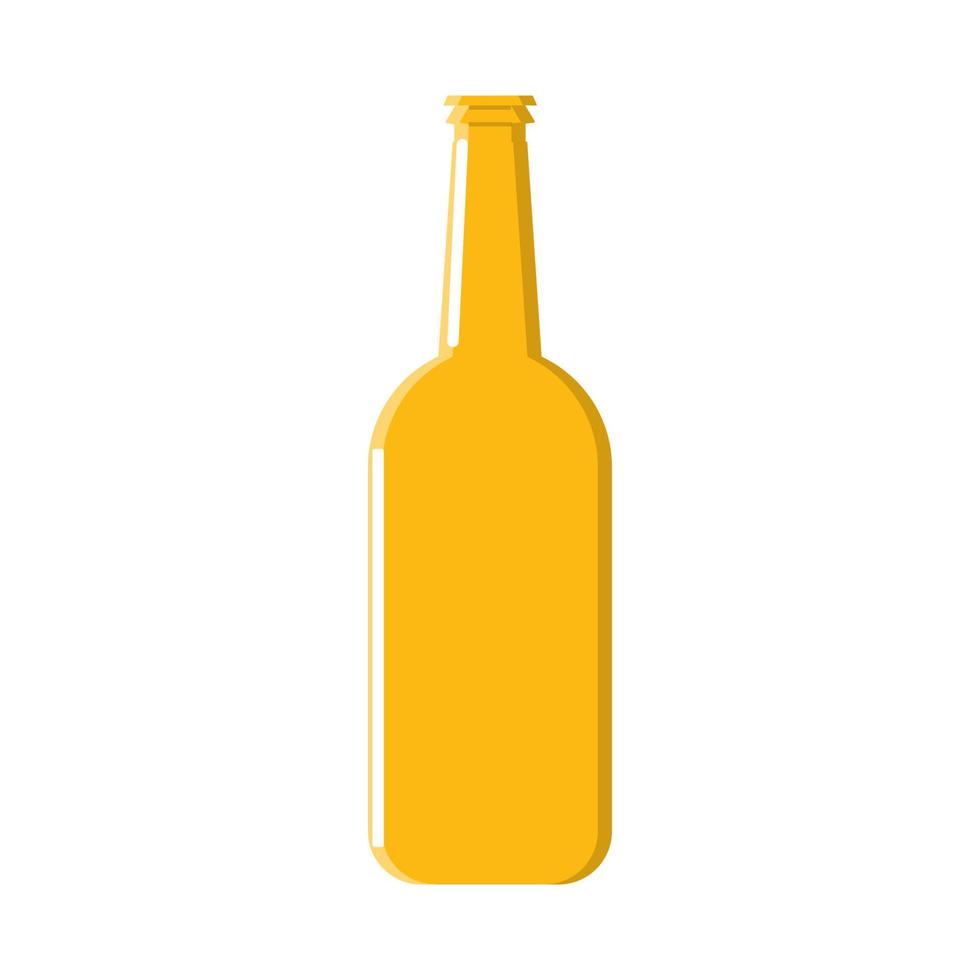 une bouteille d'orge lumière fraîche ambre jaune houblon alcoolique bière artisanale icône sur fond blanc. illustration vectorielle vecteur