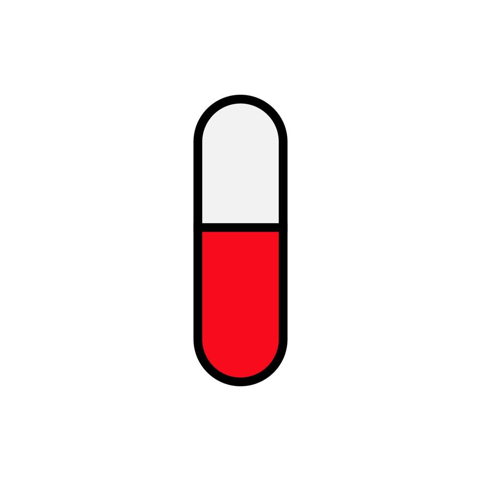capsules de pilules ovales creuses pharmaceutiques médicales guérissant pour le traitement des maladies, une simple icône sur fond blanc. illustration vectorielle vecteur