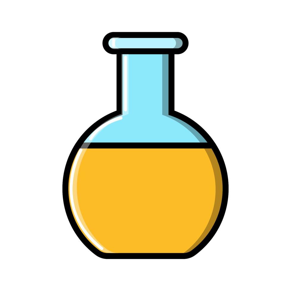 bécher en verre de recherche médicale, flacon, tube à essai pour la recherche en laboratoire, l'étude des médicaments scientifiques, icône sur fond blanc. illustration vectorielle vecteur