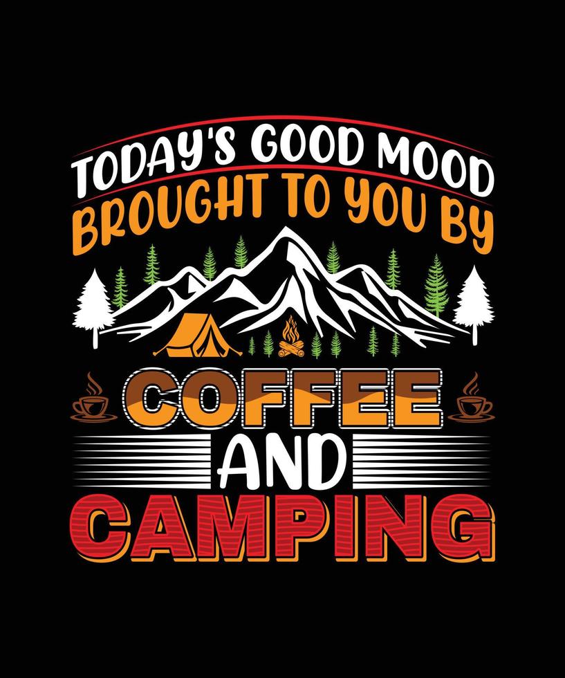 conception de t-shirt de camping vecteur