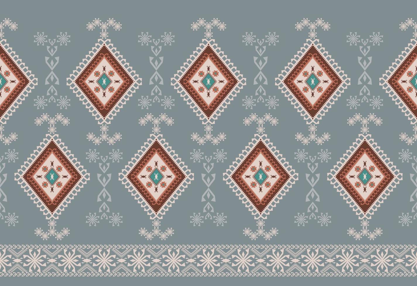 motif arabesque géométrique ethnique. élément frontalier persan. fond de motif sans couture en forme de losange géométrique ethnique. motif folklorique de broderie pour tissu, textile, élément de décoration intérieure. vecteur