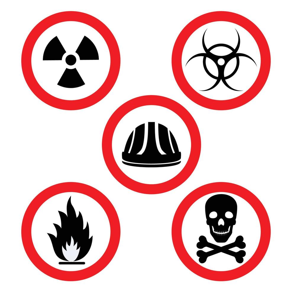 icônes d'énergie nucléaire mises à plat vecteur