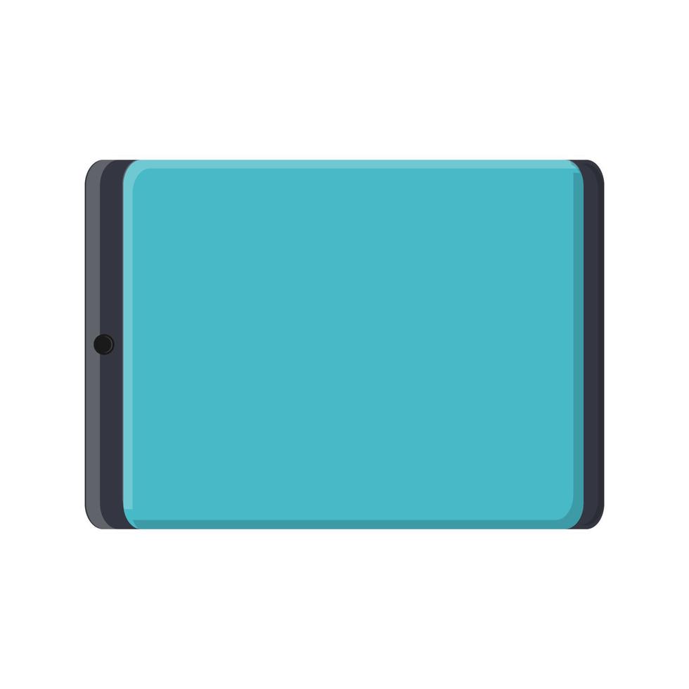 illustration vectorielle de l'icône plate de la tablette mobile rectangulaire numérique numérique moderne avec isolé sur fond blanc. concept informatique technologies numériques vecteur