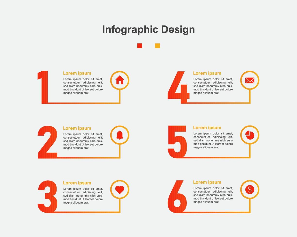 modèle d'infographie d'entreprise abstraite en six étapes vecteur