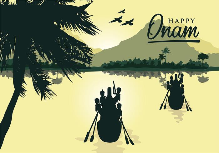 Onam silhouette vecteur gratuit