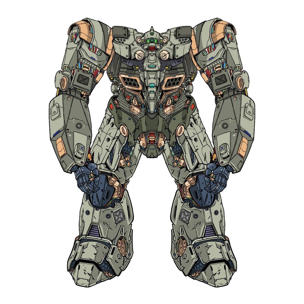 robot mecha grand vecteur premium fait avec illustration bras corps jambe bras