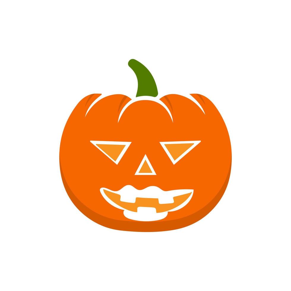 dessin animé citrouille halloween, citrouille orange avec sourire pour votre conception pour les vacances halloween vecteur