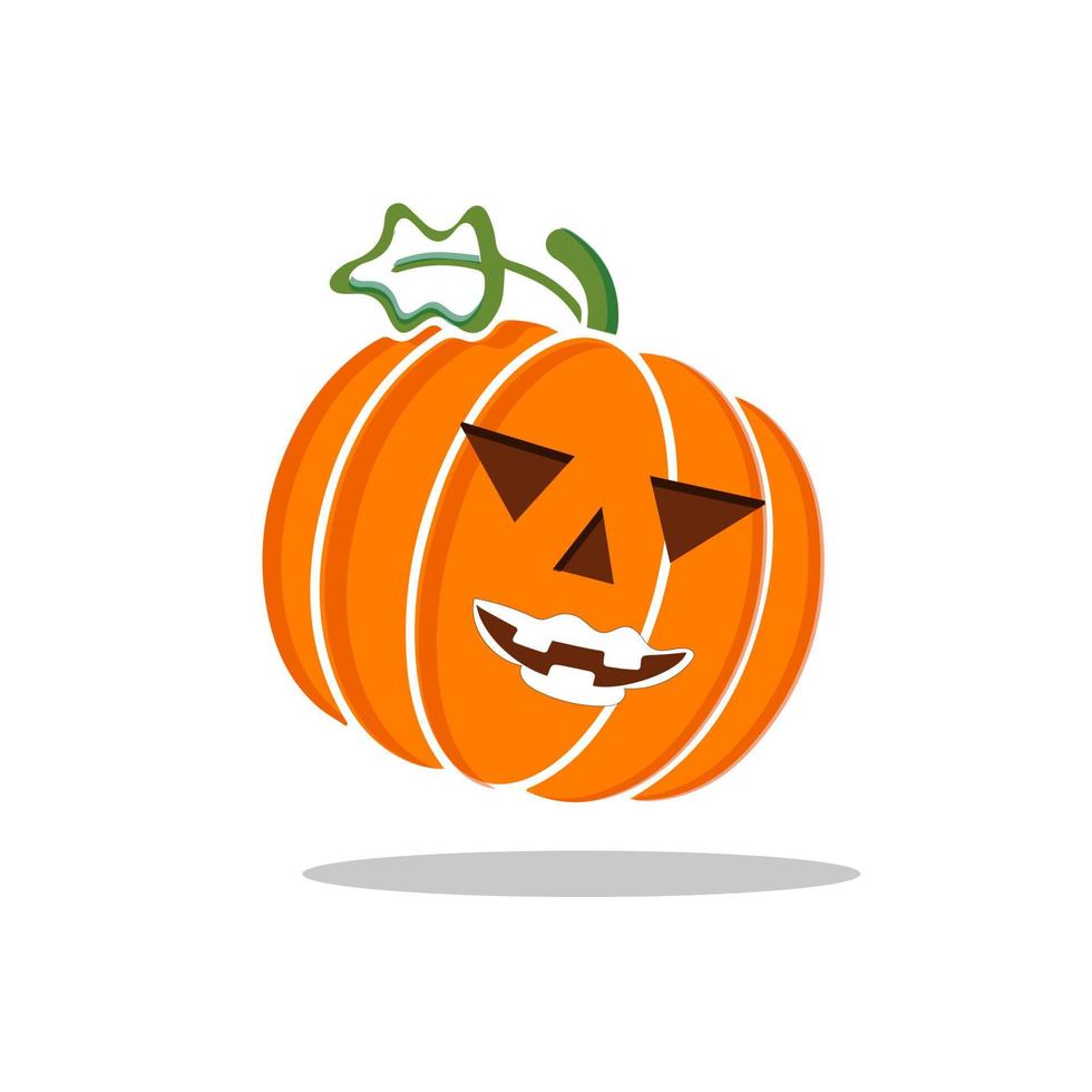 dessin animé citrouille halloween, citrouille orange avec sourire pour votre conception pour les vacances halloween vecteur