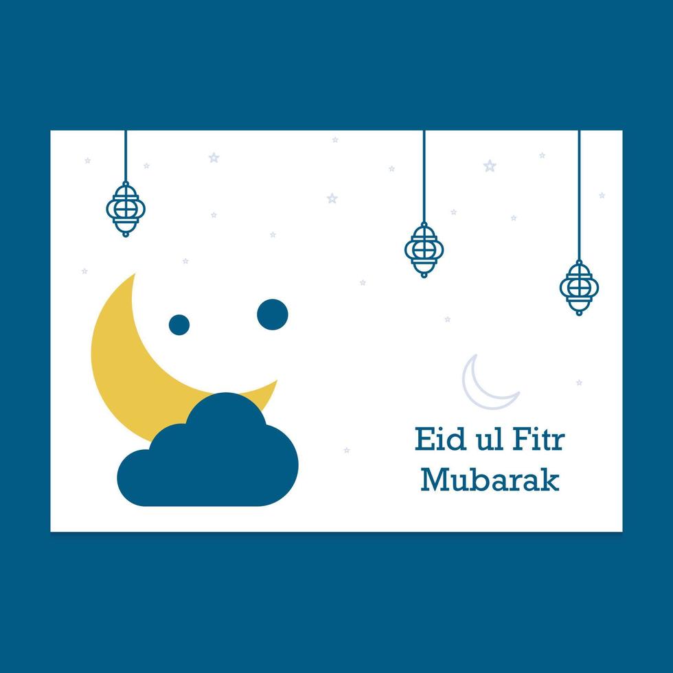 illustration de carte de voeux eid mubarak vecteur