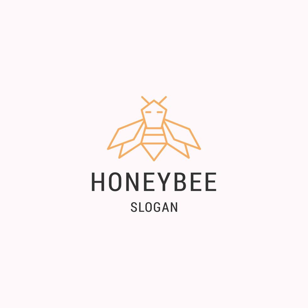modèle de conception plate d'icône de logo d'abeille de miel vecteur