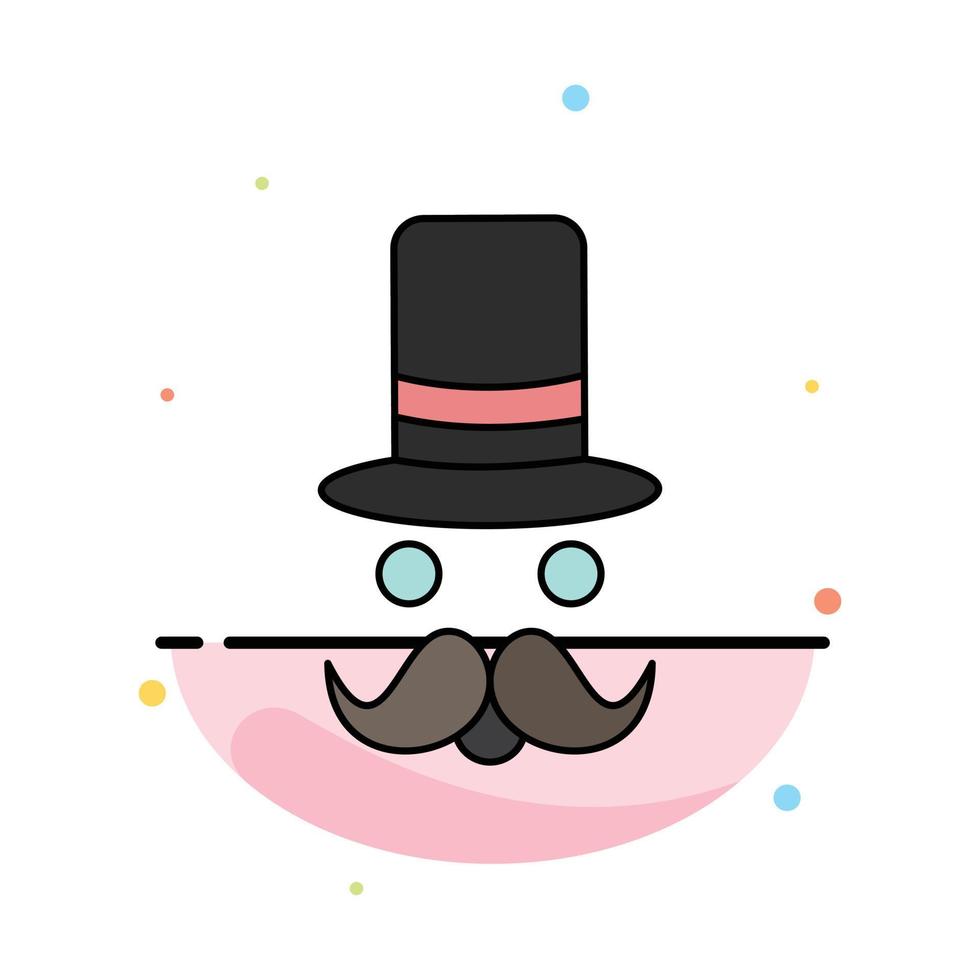 moustache hipster movember santa clause chapeau plat couleur icône vecteur
