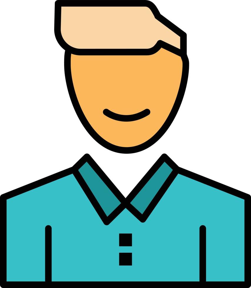 avatar client visage heureux homme personne utilisateur plat couleur icône vecteur icône modèle de bannière