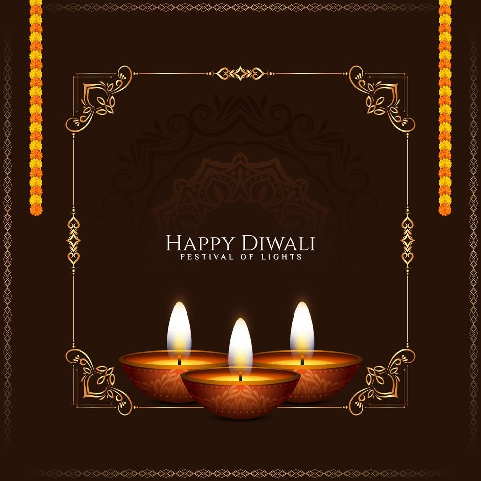 joyeux diwali festival culturel indien salutation fond illustration vecteur