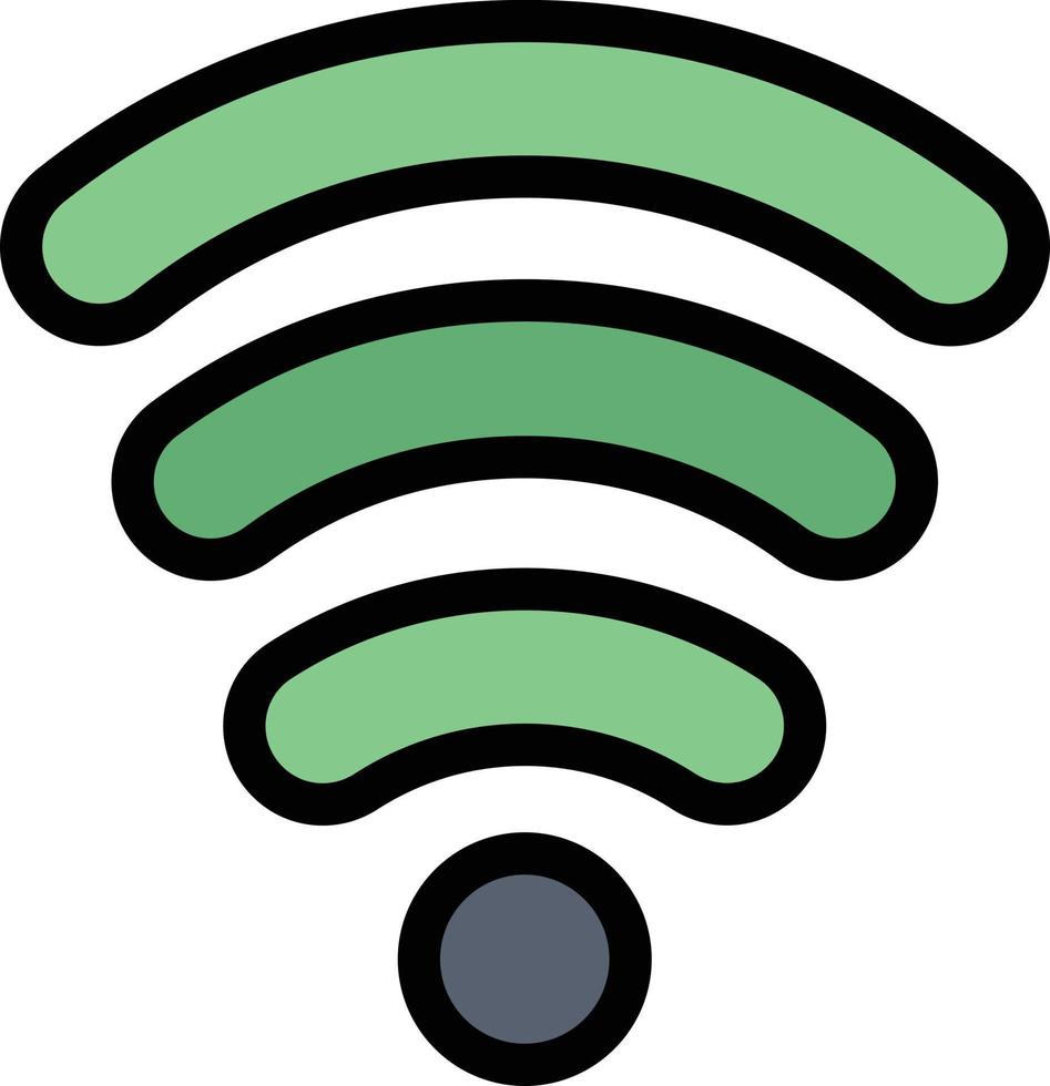 modèle de bannière d'icône de vecteur d'icône de couleur plate de signal de services wifi