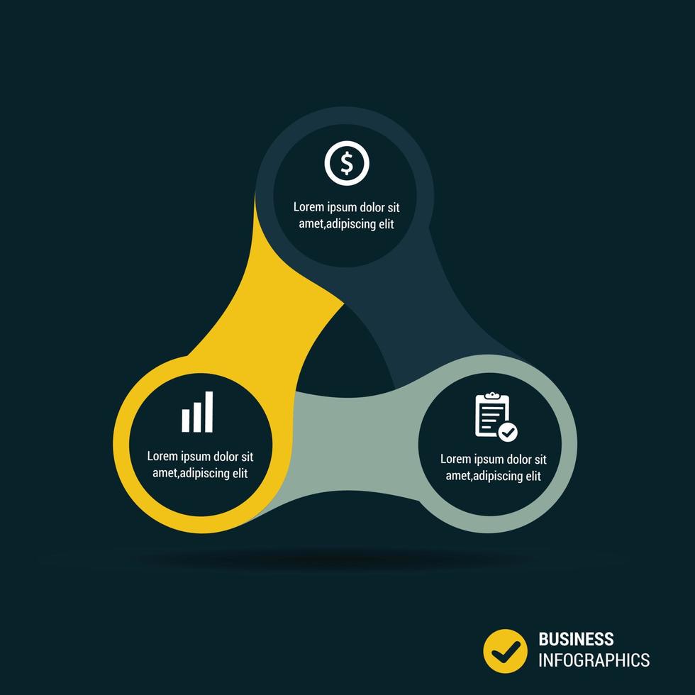 étapes de conception d'infographie avec un vecteur de conception unique