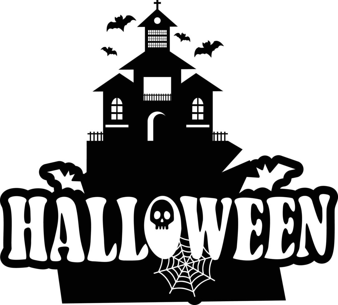 conception d'halloween avec typographie et illustration vectorielle de fond blanc vecteur