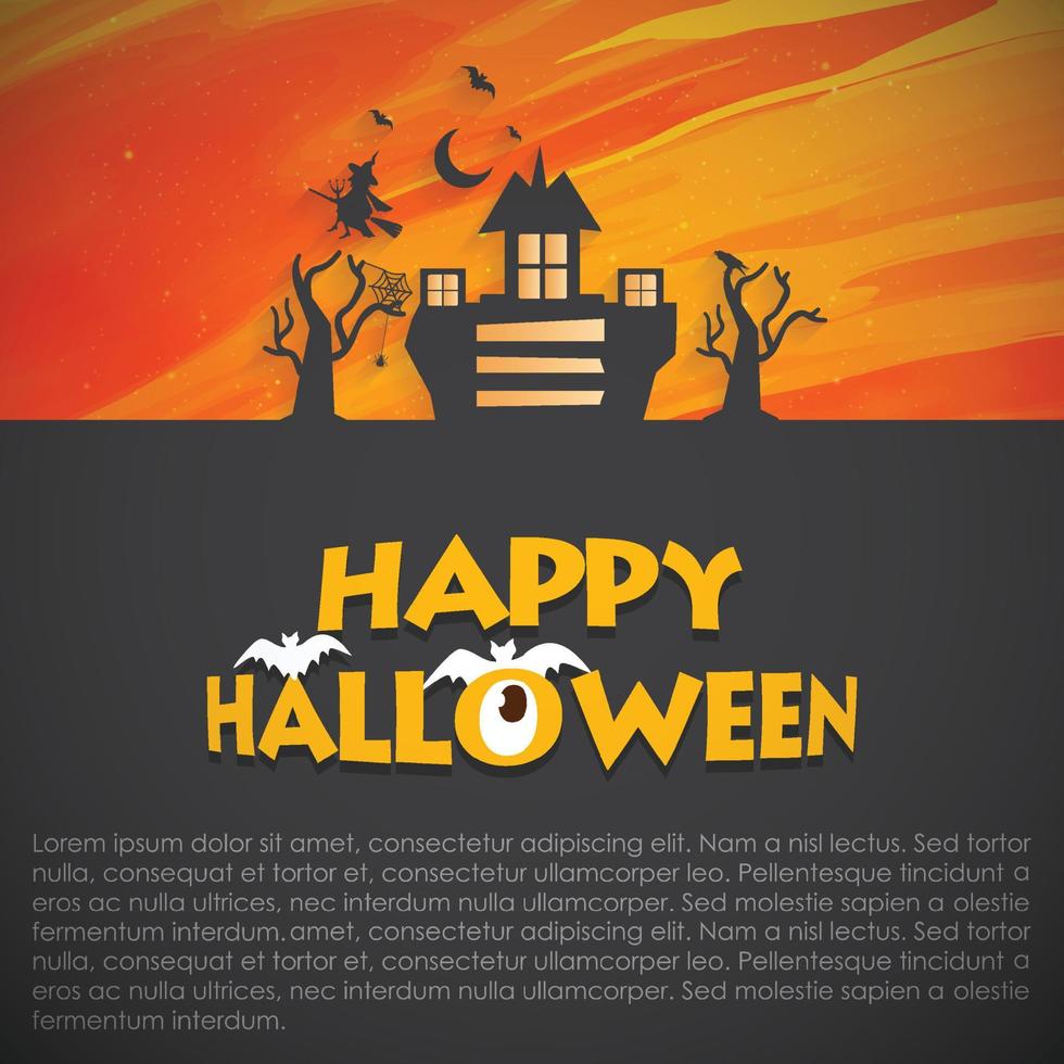 cartes d'halloween heureux avec un design créatif et un vecteur de typographie