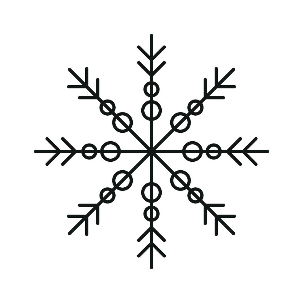 flocon de neige d'hiver isolé sur fond blanc. décor de fête. illustration vectorielle vecteur
