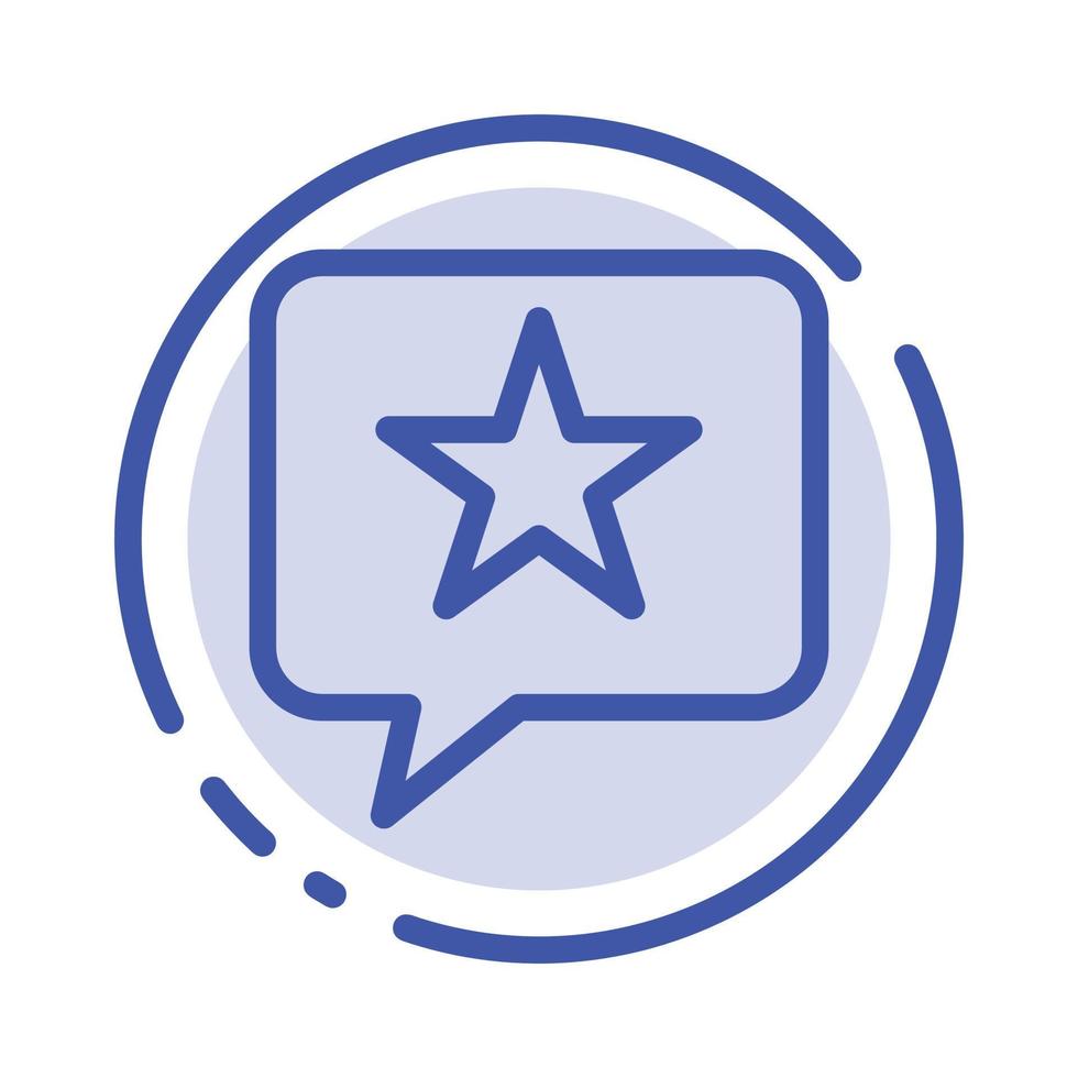 chat message favori étoile bleu pointillé ligne icône vecteur