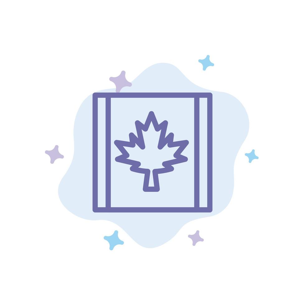 icône bleue de feuille de drapeau du canada sur le fond abstrait de nuage vecteur