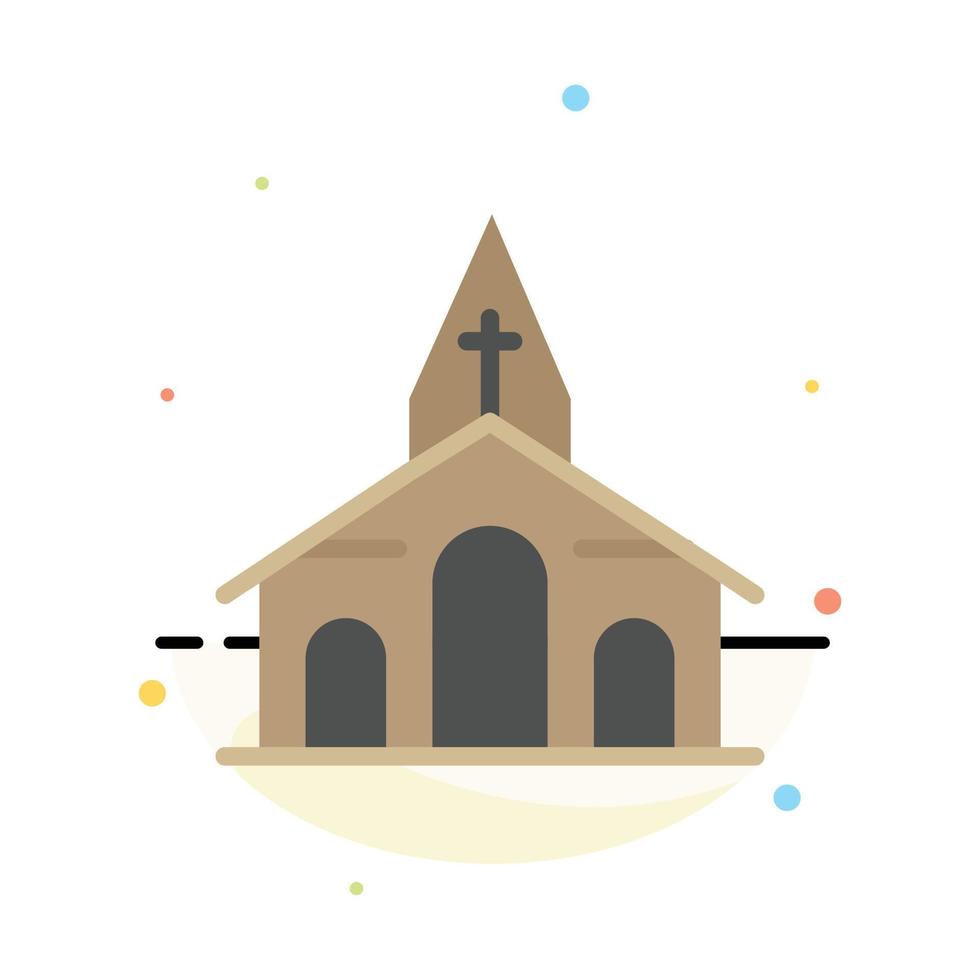 modèle d'icône de couleur plate abstraite de printemps de l'église de noël vecteur