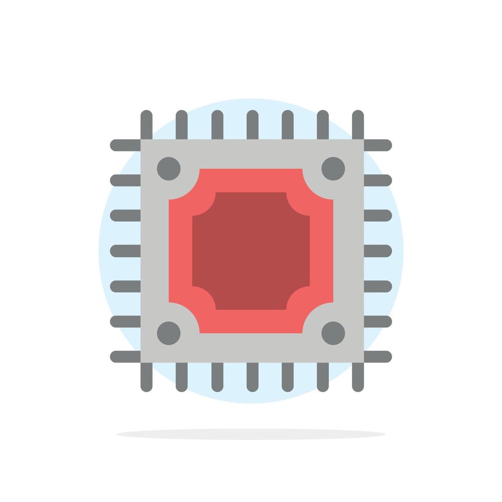 processeur de micropuce cpu abstrait cercle fond plat couleur icône vecteur