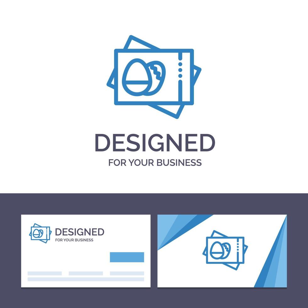 carte de visite créative et modèle de logo pass board oeuf carte de pâques illustration vectorielle vecteur