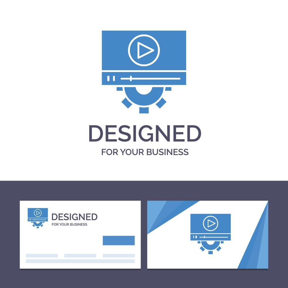 carte de visite créative et modèle de logo vidéo jouer réglage conception illustration vectorielle vecteur