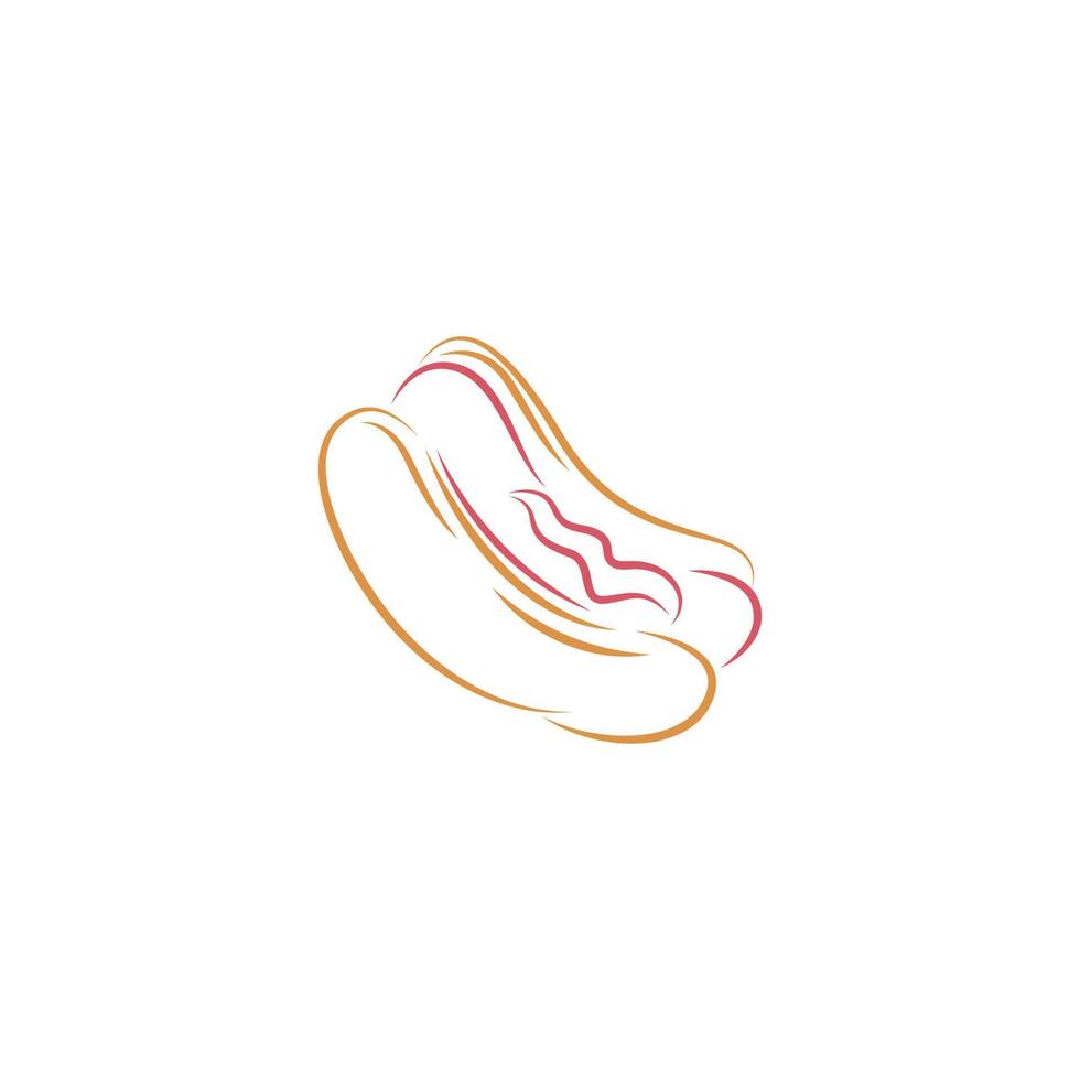 illustration de conception de logo icône hot dog vecteur