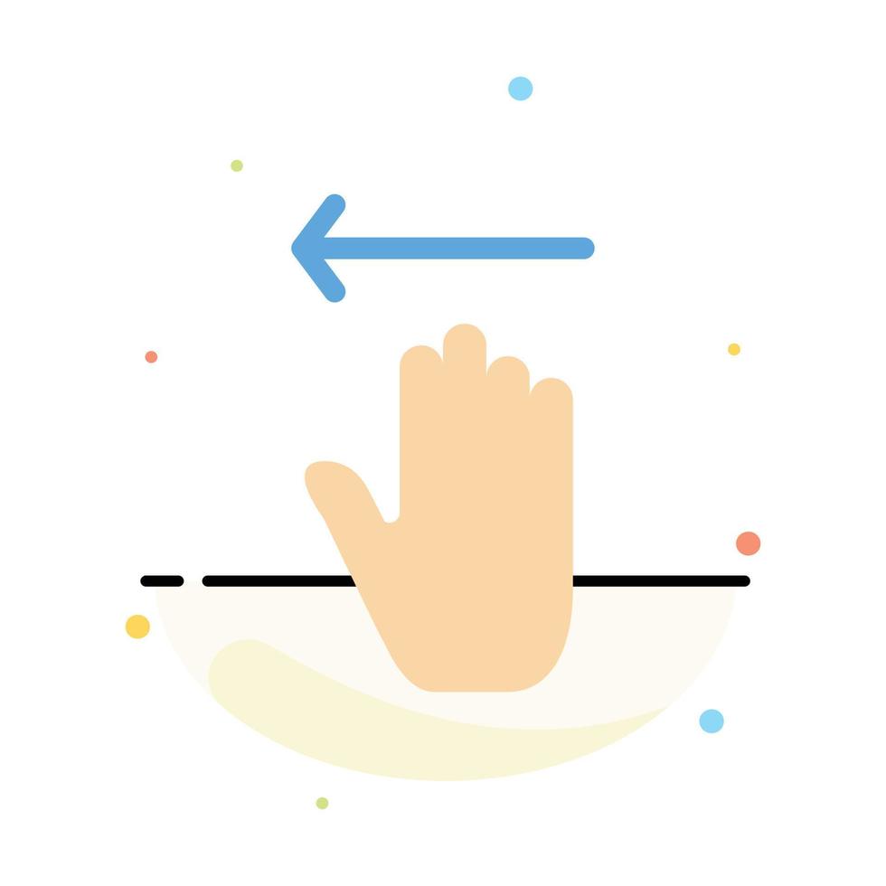 gestes de la flèche de la main à gauche modèle d'icône de couleur plat abstrait vecteur