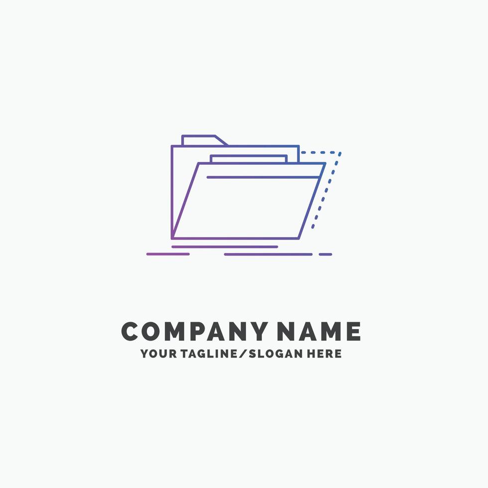 archive. catalogue. annuaire. des dossiers. dossier modèle de logo d'entreprise violet. place pour le slogan vecteur