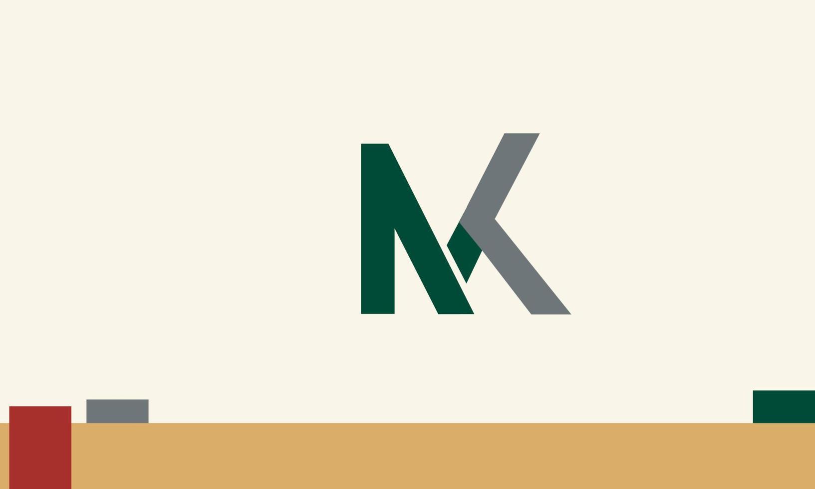 alphabet lettres initiales monogramme logo mk, km, m et k vecteur