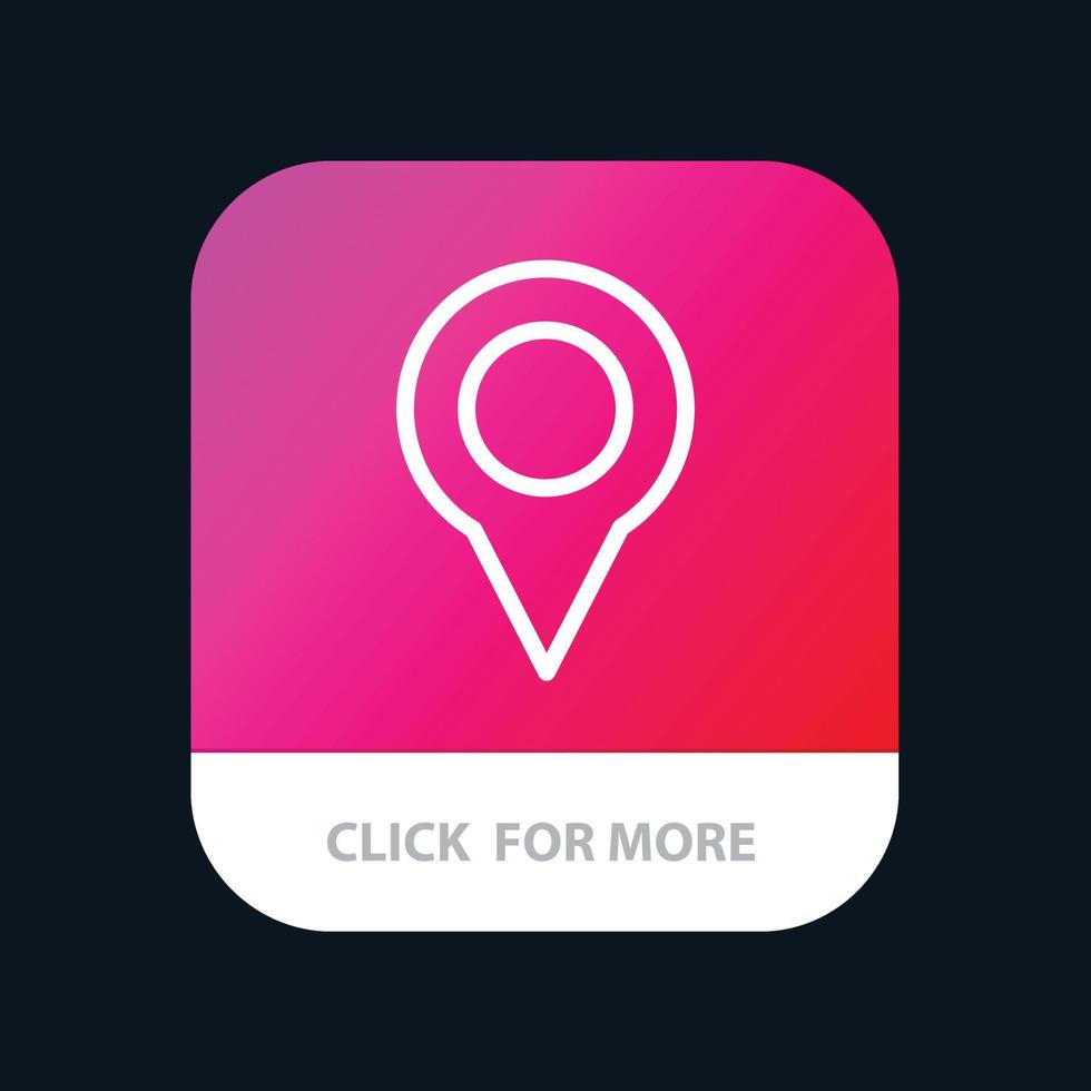 marqueur de carte de localisation bouton d'application mobile version de ligne android et ios vecteur