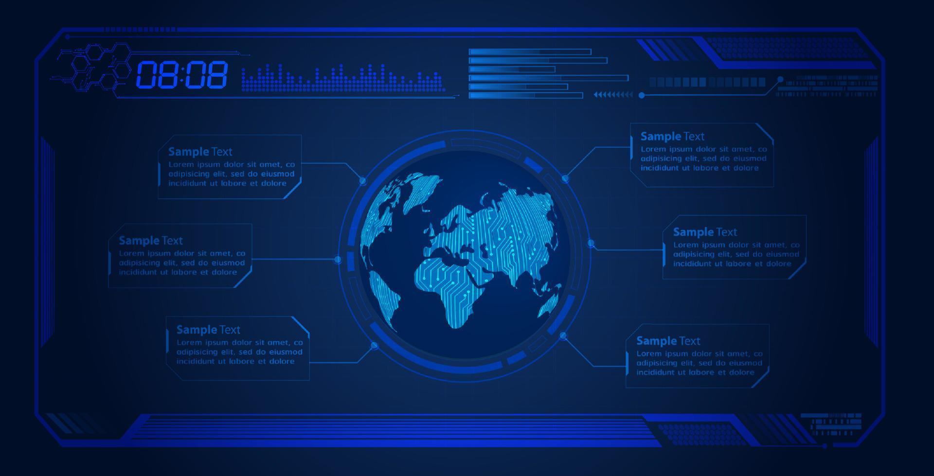 fond décran de technologie hud moderne vecteur