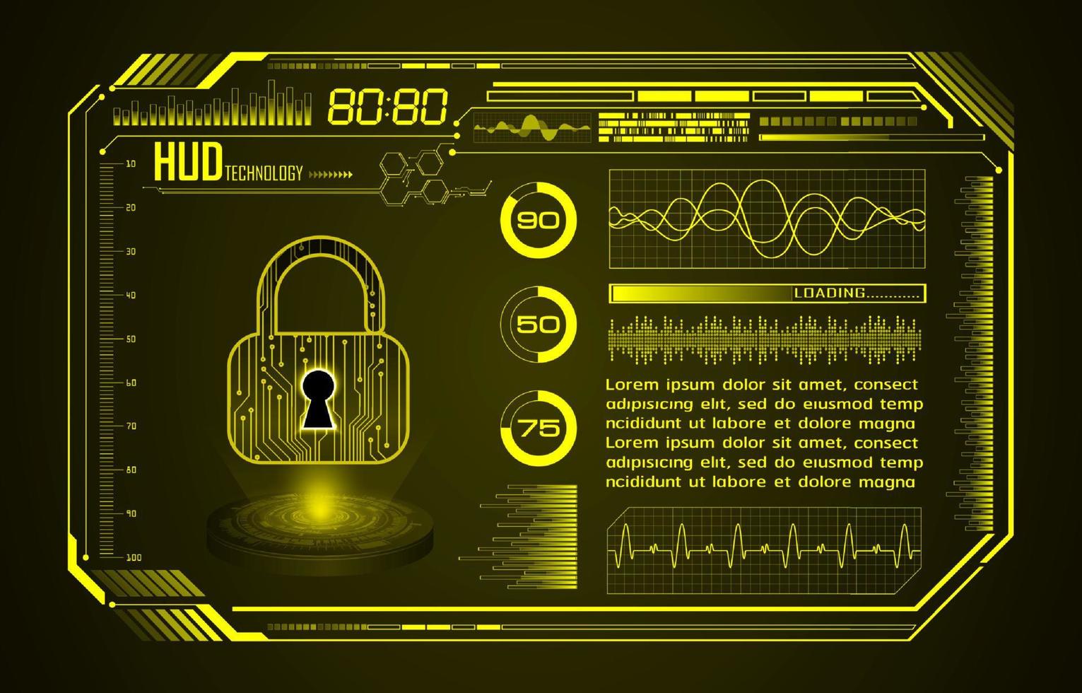 fond décran de technologie hud moderne vecteur