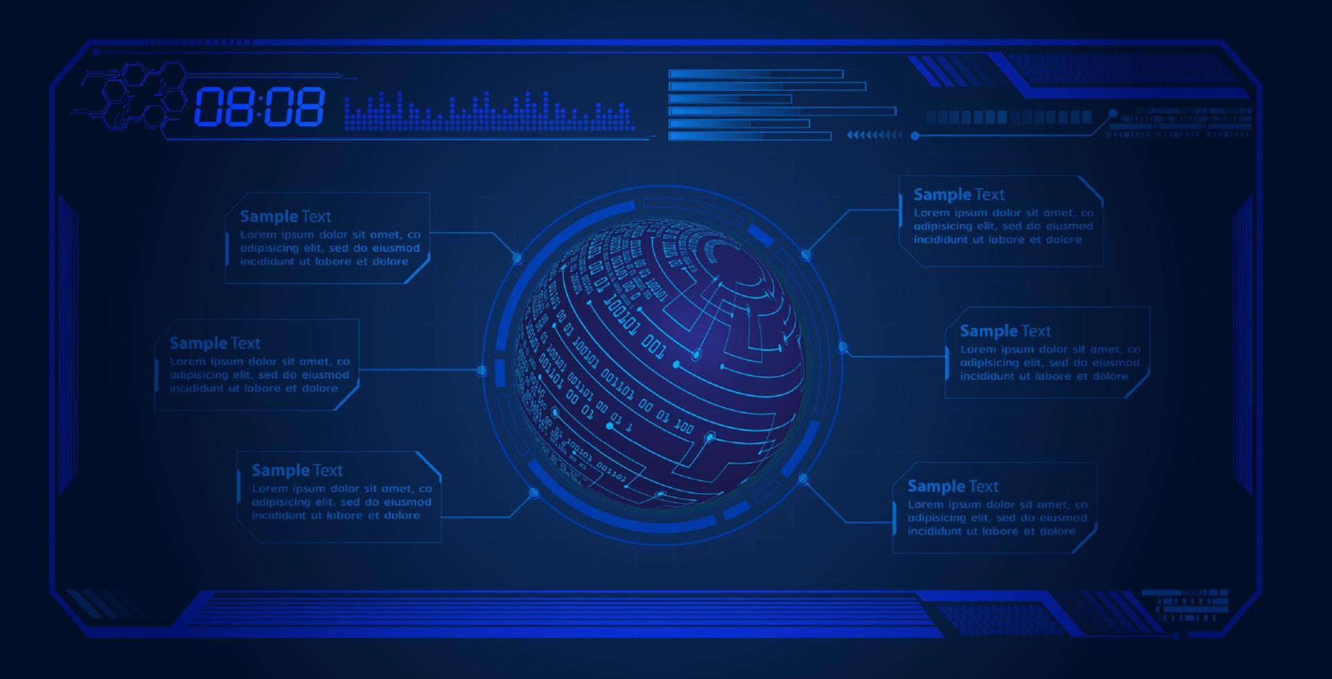 fond décran de technologie hud moderne vecteur