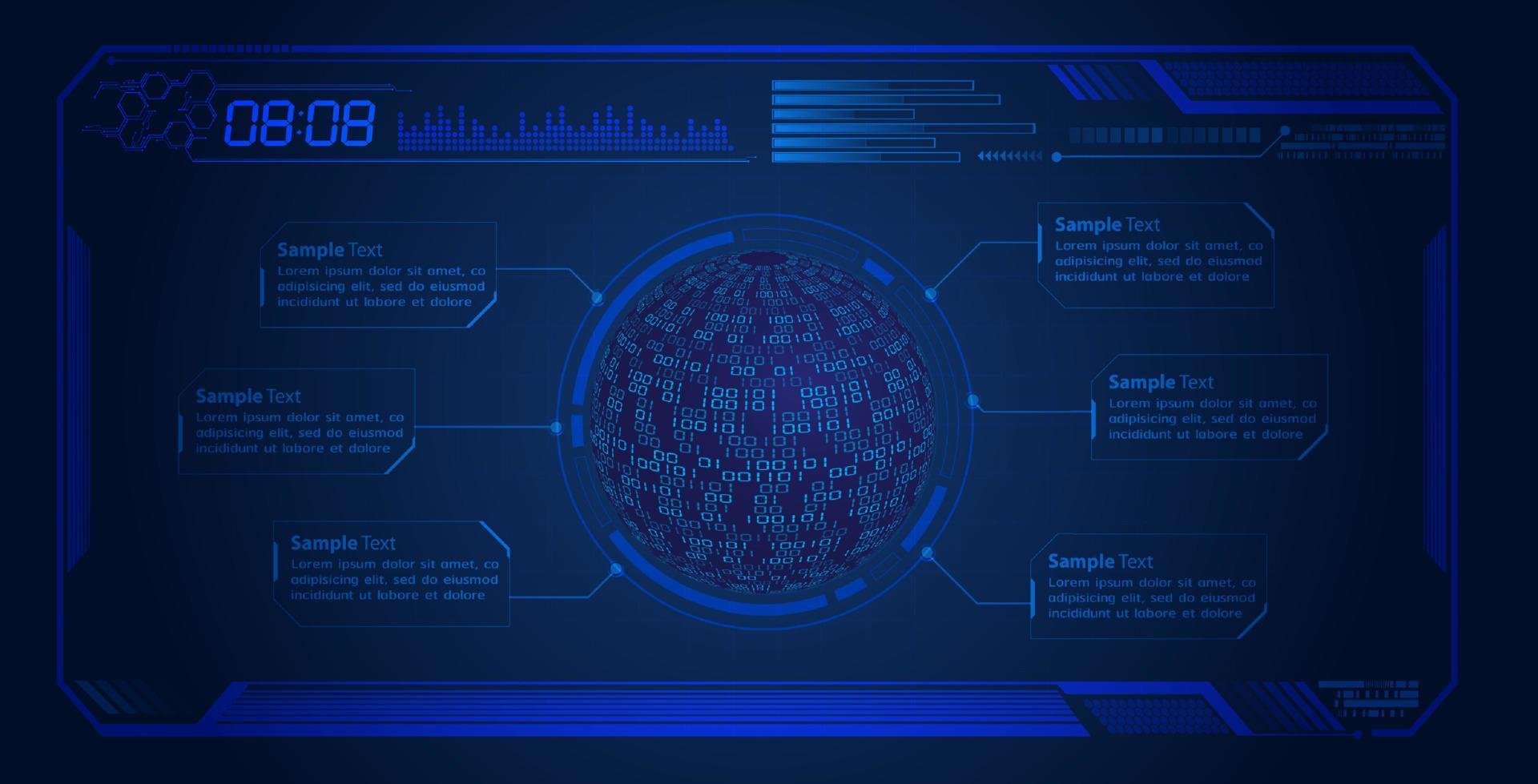 fond décran de technologie hud moderne vecteur