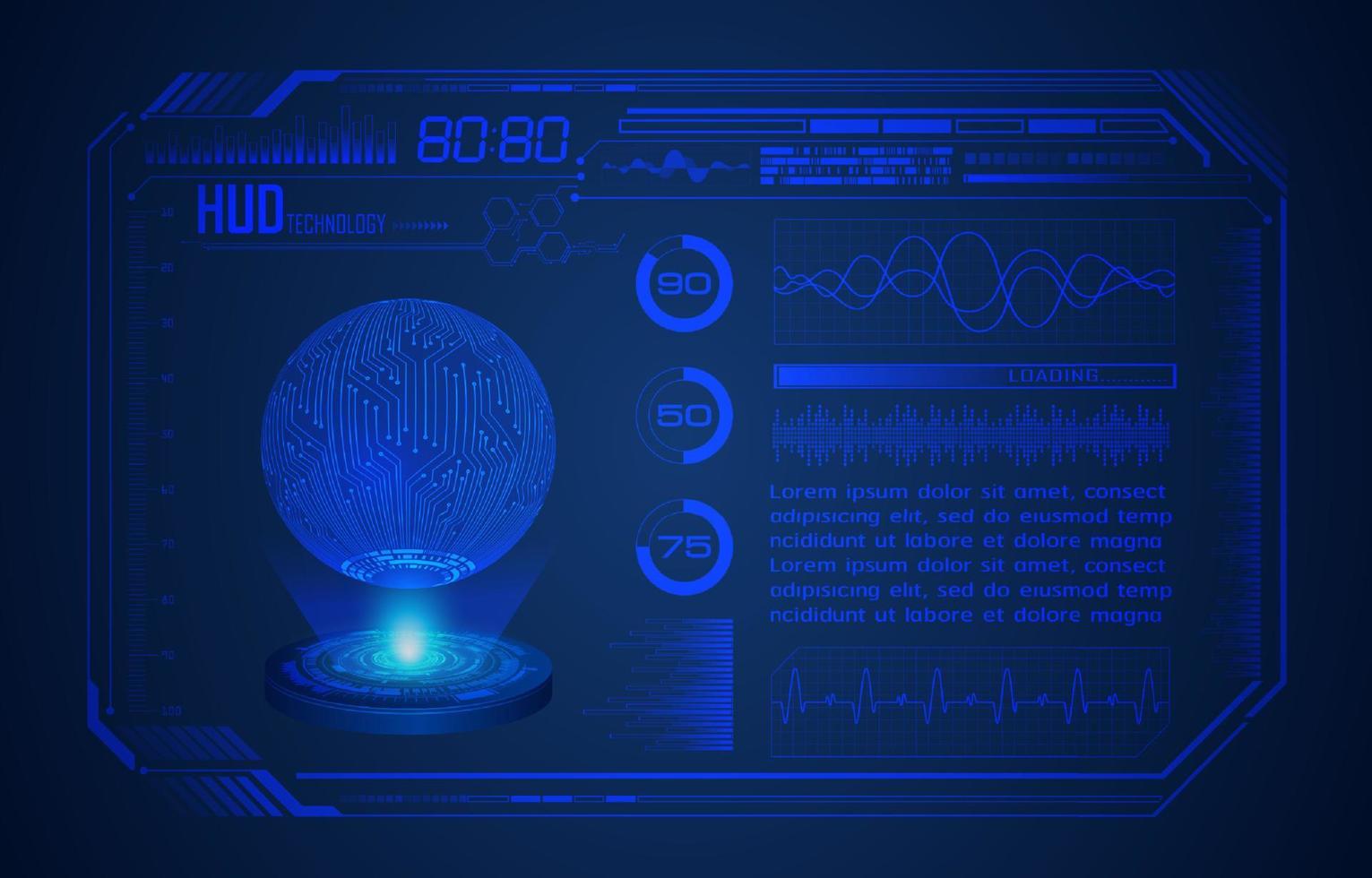 fond décran de technologie hud moderne vecteur