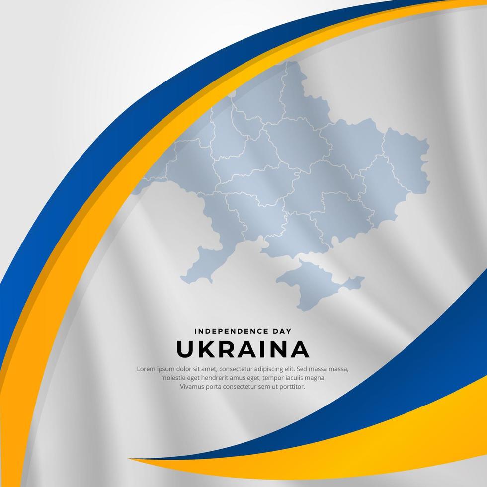 conception moderne et étonnante de la fête de l'indépendance de l'ukraine avec vecteur de drapeau ondulé