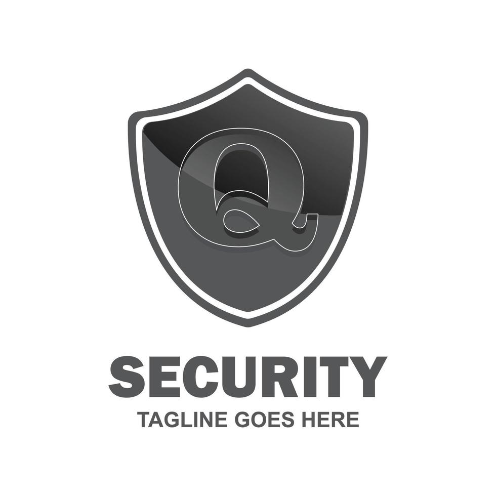 logo alphabétique de la société de sécurité et vecteur de typographie