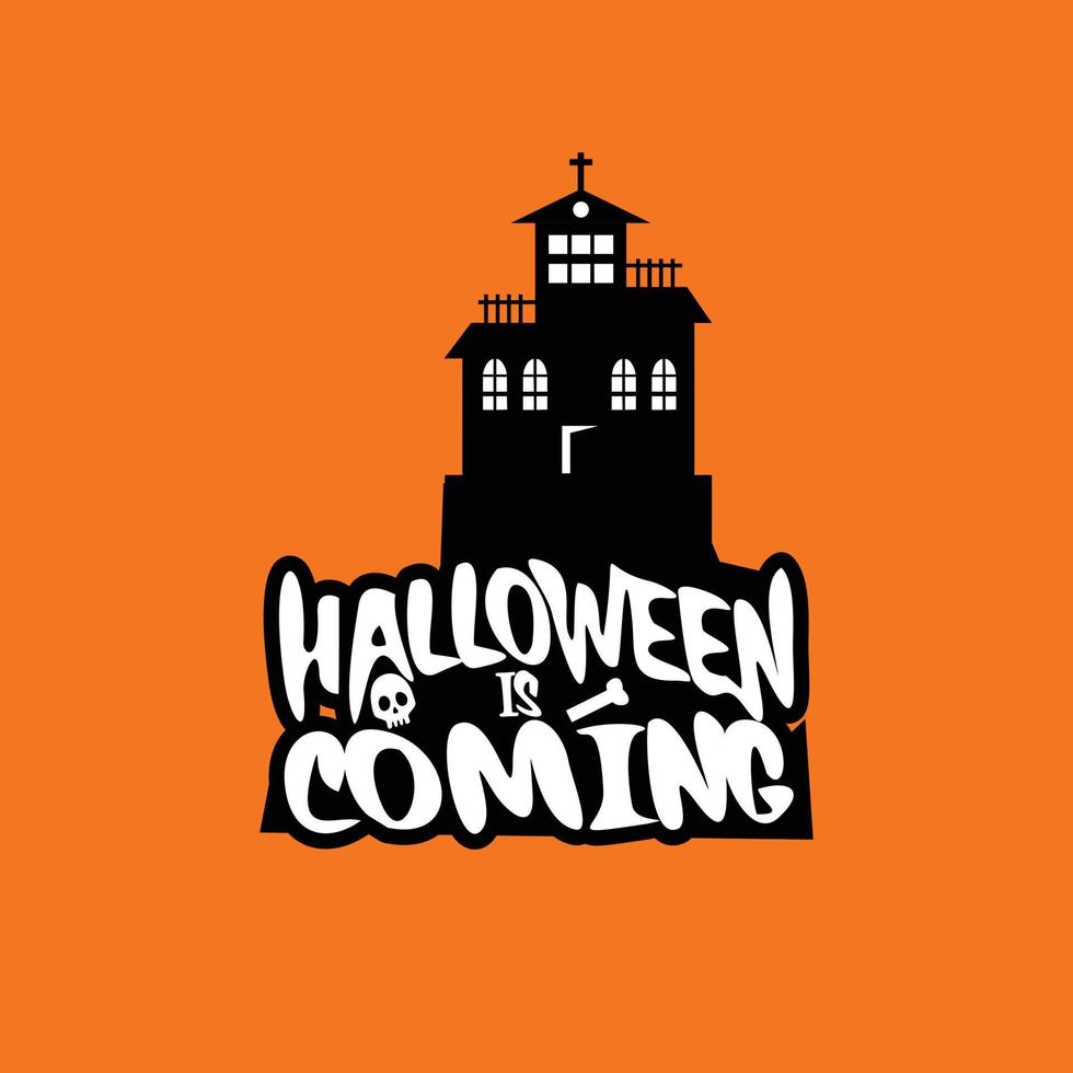 conception d'halloween avec typographie et illustration vectorielle de fond clair vecteur
