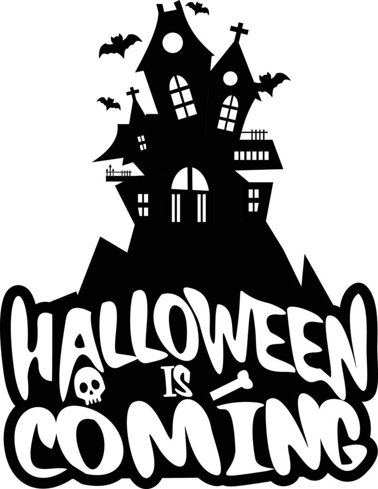 conception d'halloween avec typographie et illustration vectorielle de fond blanc vecteur
