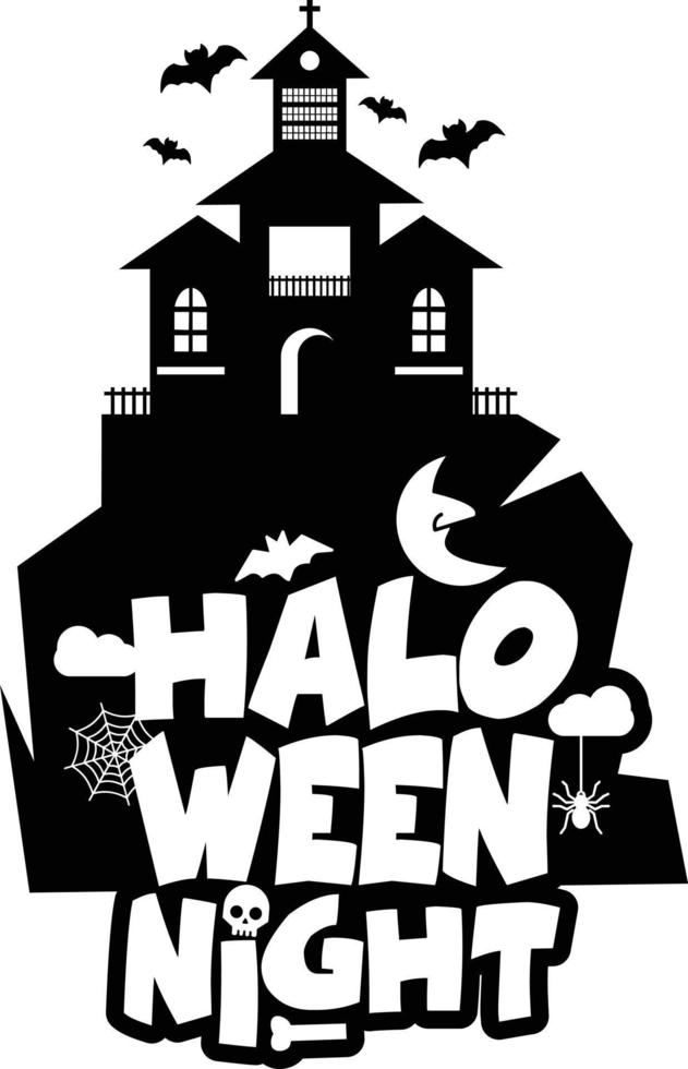 conception d'halloween avec typographie et vecteur de fond blanc
