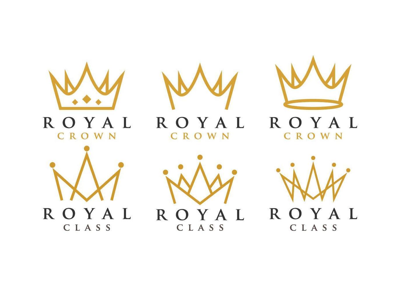 ensemble de logo couronne royale vecteur