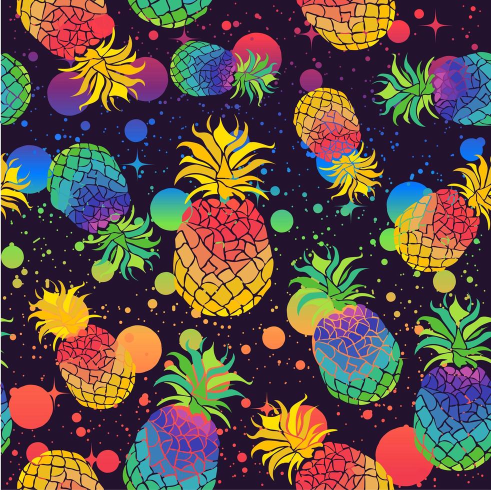 ananas colorés aux couleurs du drapeau de la fierté vecteur