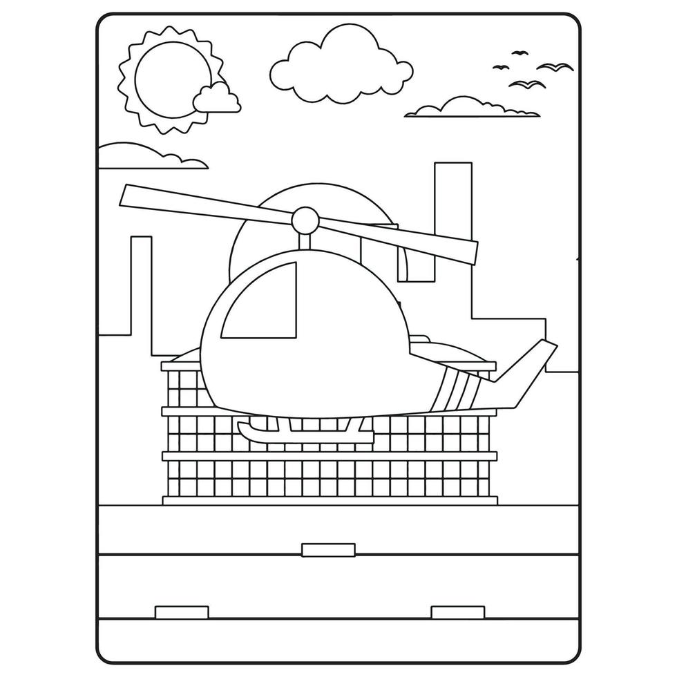 pages de livre de coloriage d'avion pour les enfants vecteur